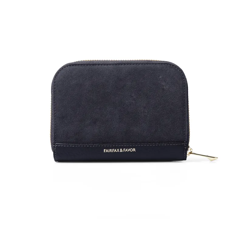 Fairfax and Favor Mini Salisbury Purse  Navy Suede-1